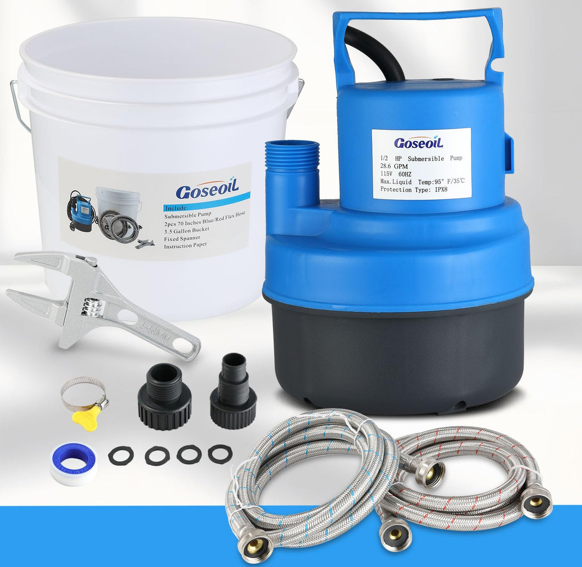 Goseoil tankless flush kit pump ready for fast descaling