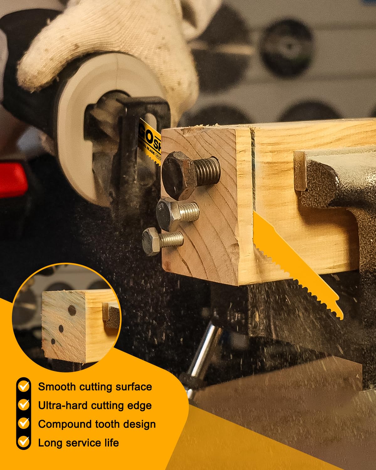 GOSHINE outdoor pruning use with sturdy reciprocating saw blade