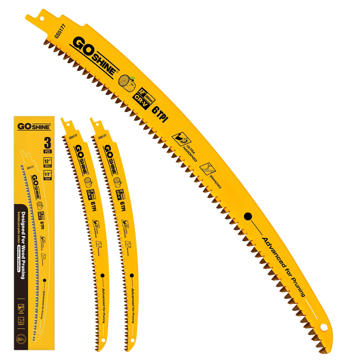 GOSHINE 12-inch pruning blade with triple-ground teeth for fast pruning