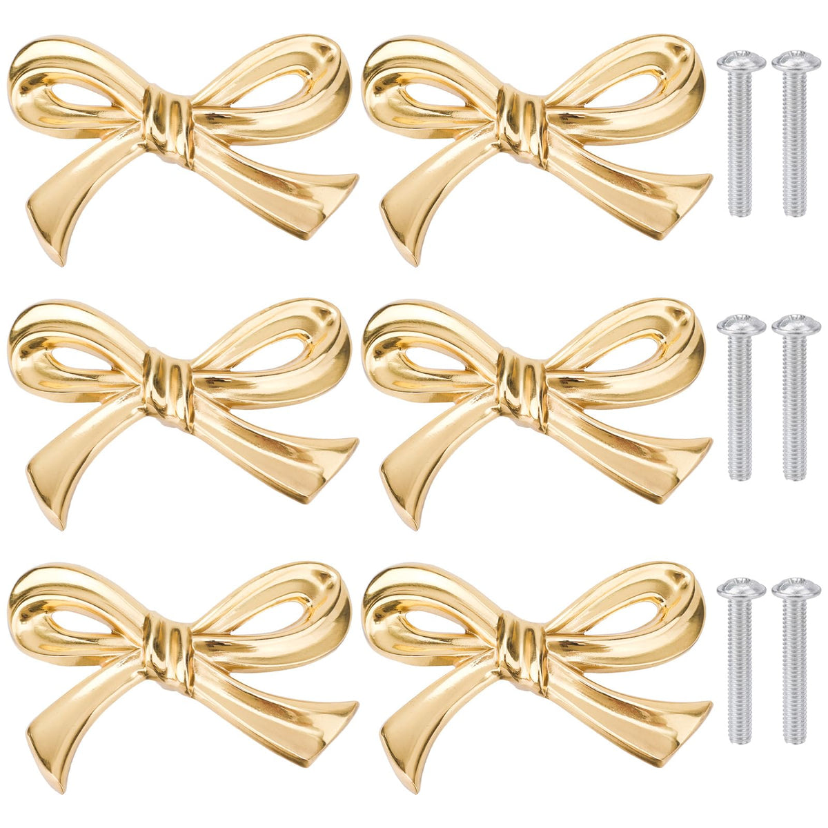 Gosknor Bow Shape Brass Cabinet Knob on a warm gold finish for cabinets