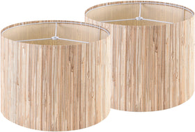 GO&SO 13-In drum boho shade with natural straw weave for warm ambience