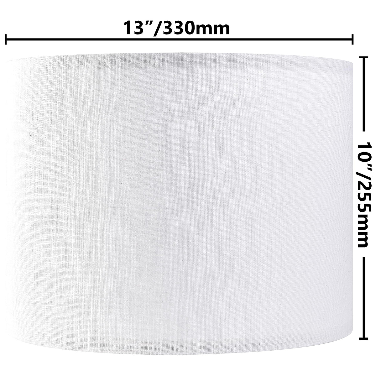 GO&SO linen drum shade side view illustrating slim profile and fit
