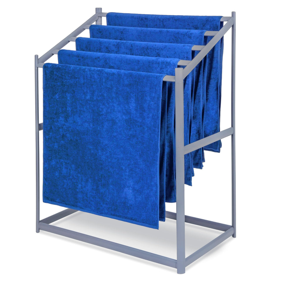 GoSports Coast Modern Pool Towel Rack front view showing five bars for towels and organized drying