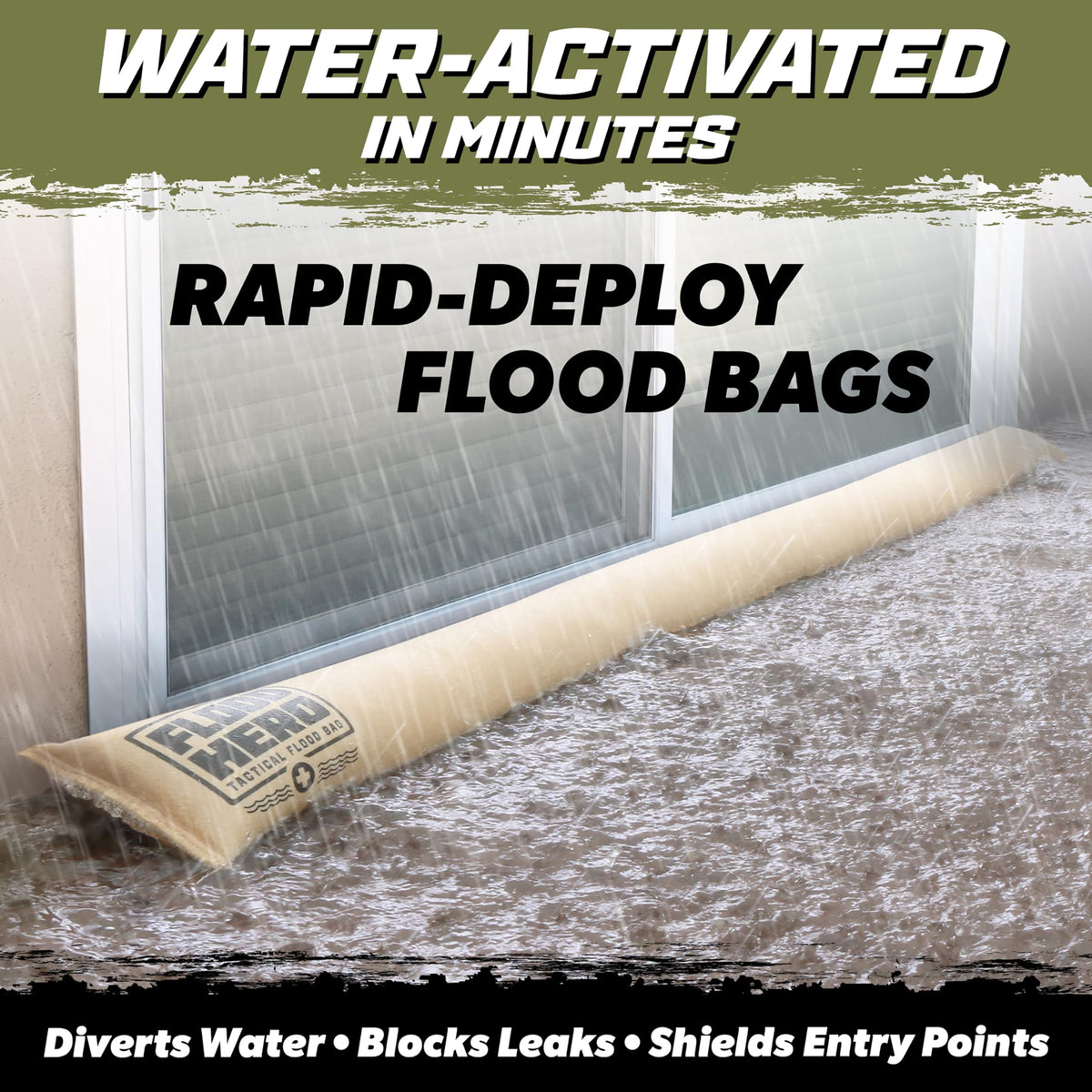 GoSports Flood Hero activation view showing water-triggered deployment.