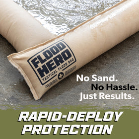 GoSports Flood Hero compact storage view with barrier folded for emergency prep.