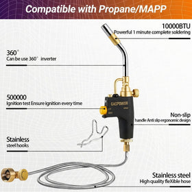 Gospowor blue flame torch delivers high heat for welding projects