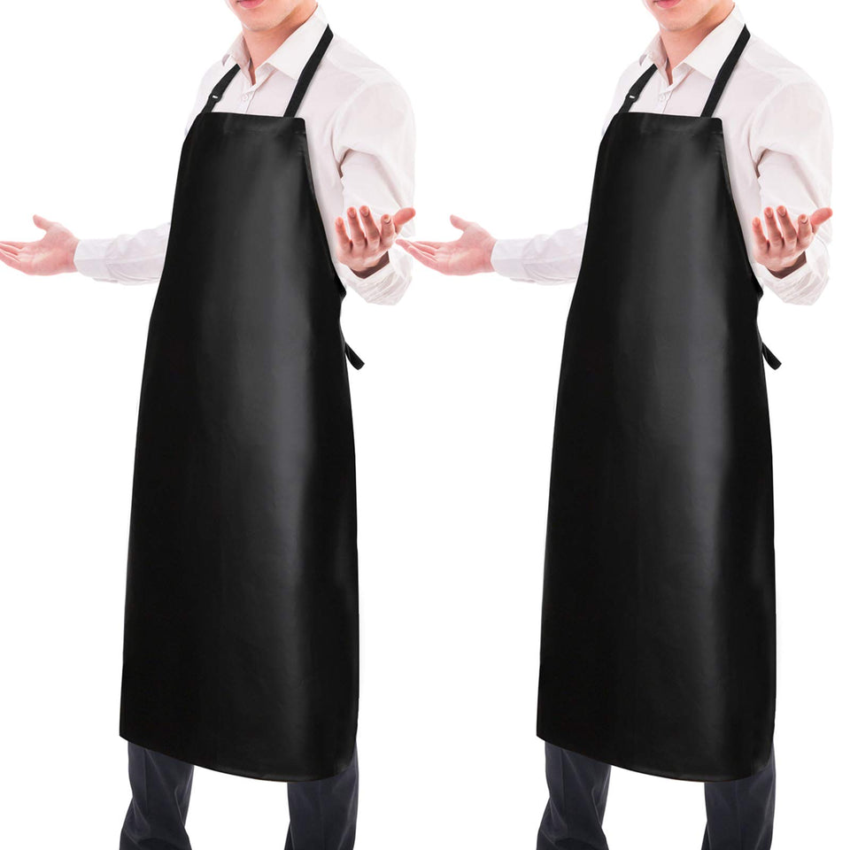 Gotega 2-pack waterproof vinyl apron front view offering full-coverage protection in busy kitchens