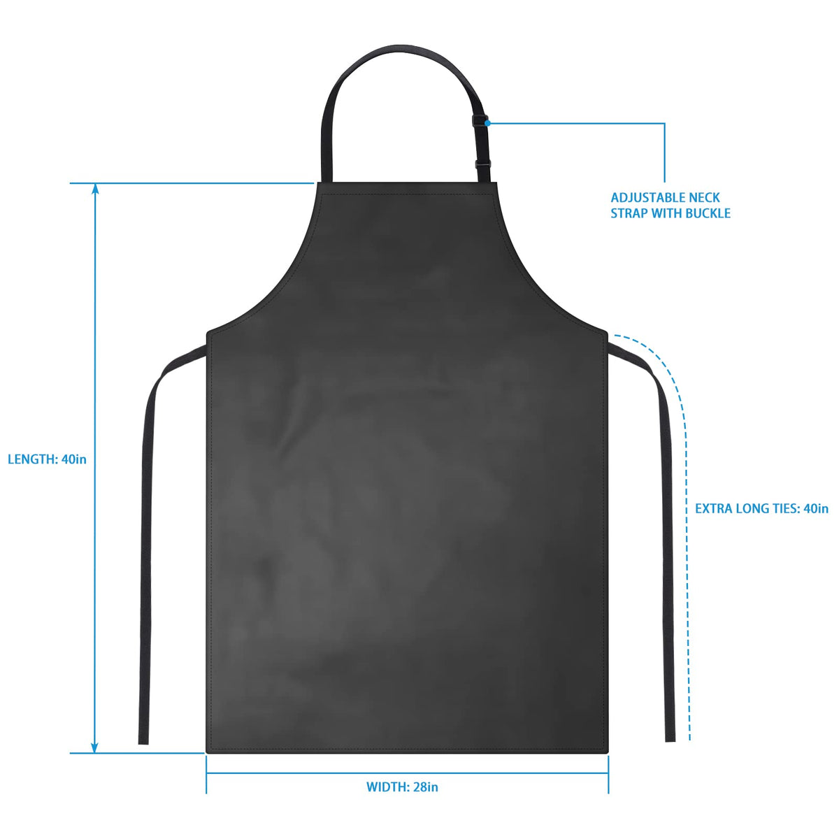 Gotega adjustable neck strap apron demonstrates quick height customization for comfort