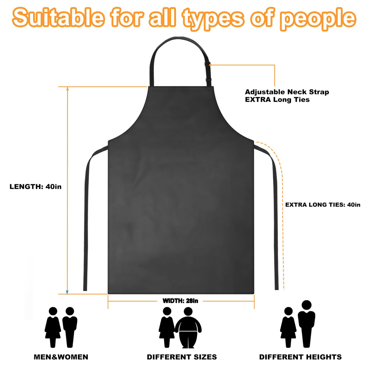 Gotega adjustable-neck apron strap offers customizable fit for comfortable all-day wear.