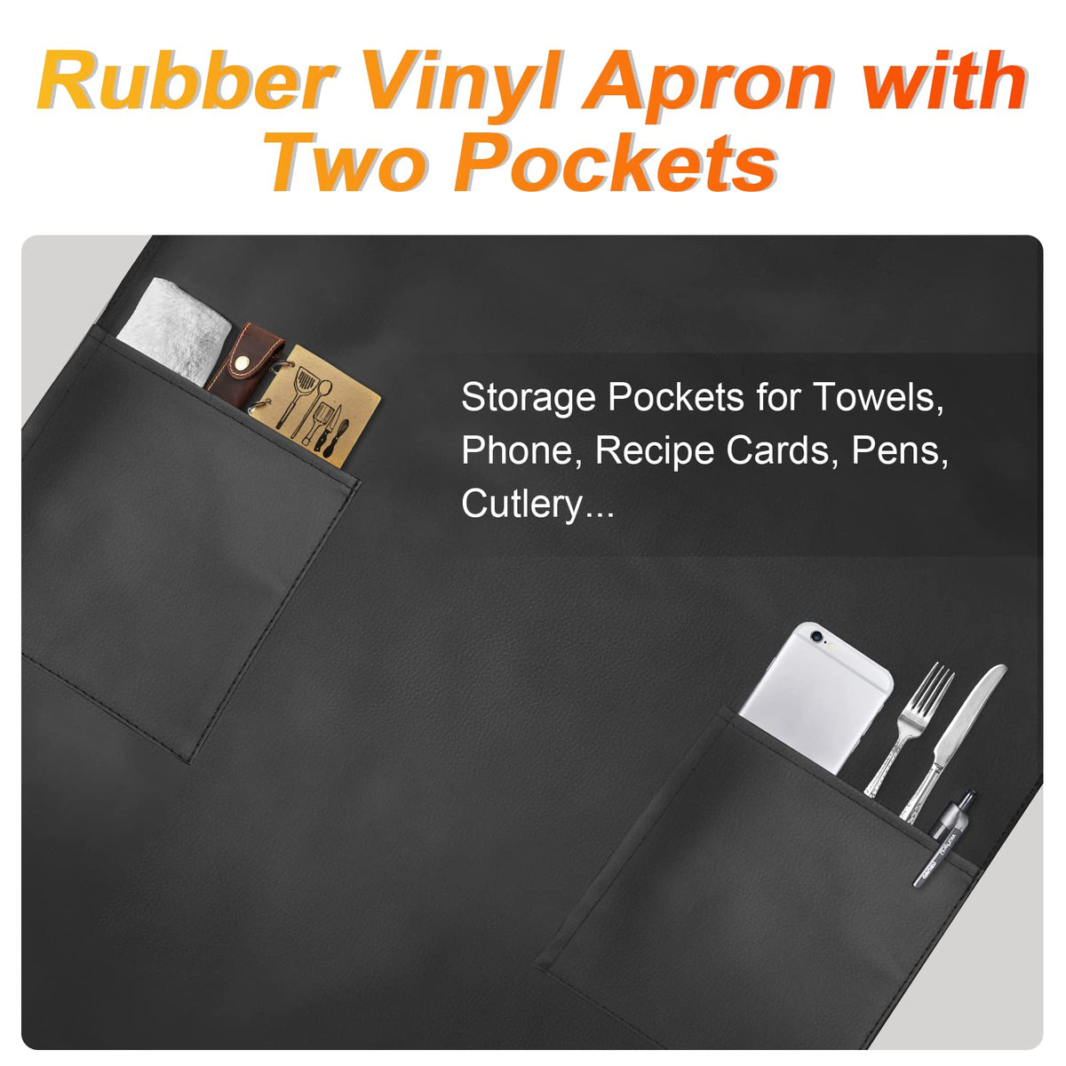 Gotega 28x40 inch apron provides full coverage for splash-prone jobs.