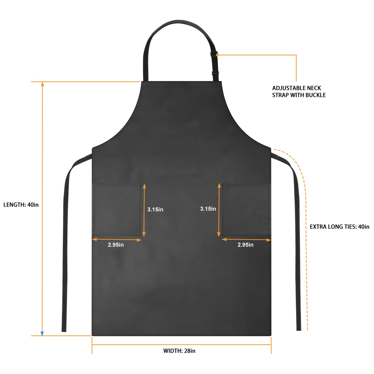 Gotega waterproof vinyl apron, durable for messy kitchen tasks and daily use.