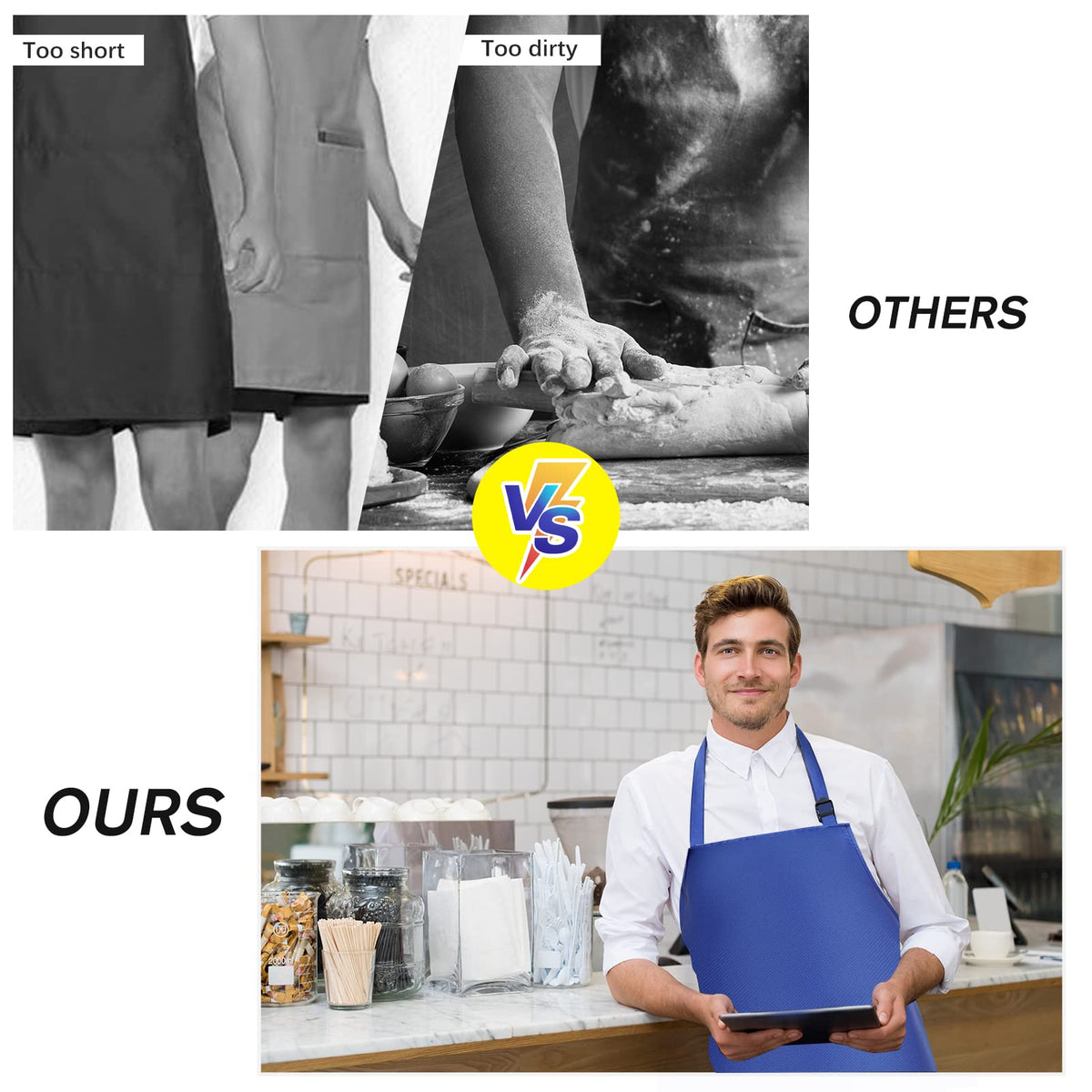 Gotega breathable lightweight vinyl apron for comfortable long wear