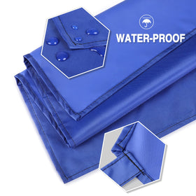 Gotega blue dishwashing and lab-ready apron with oil-resistant surface