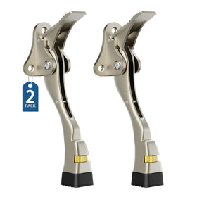 Gotega door stopper 4-inch satin nickel with solid floor grip for bottom-of-door use