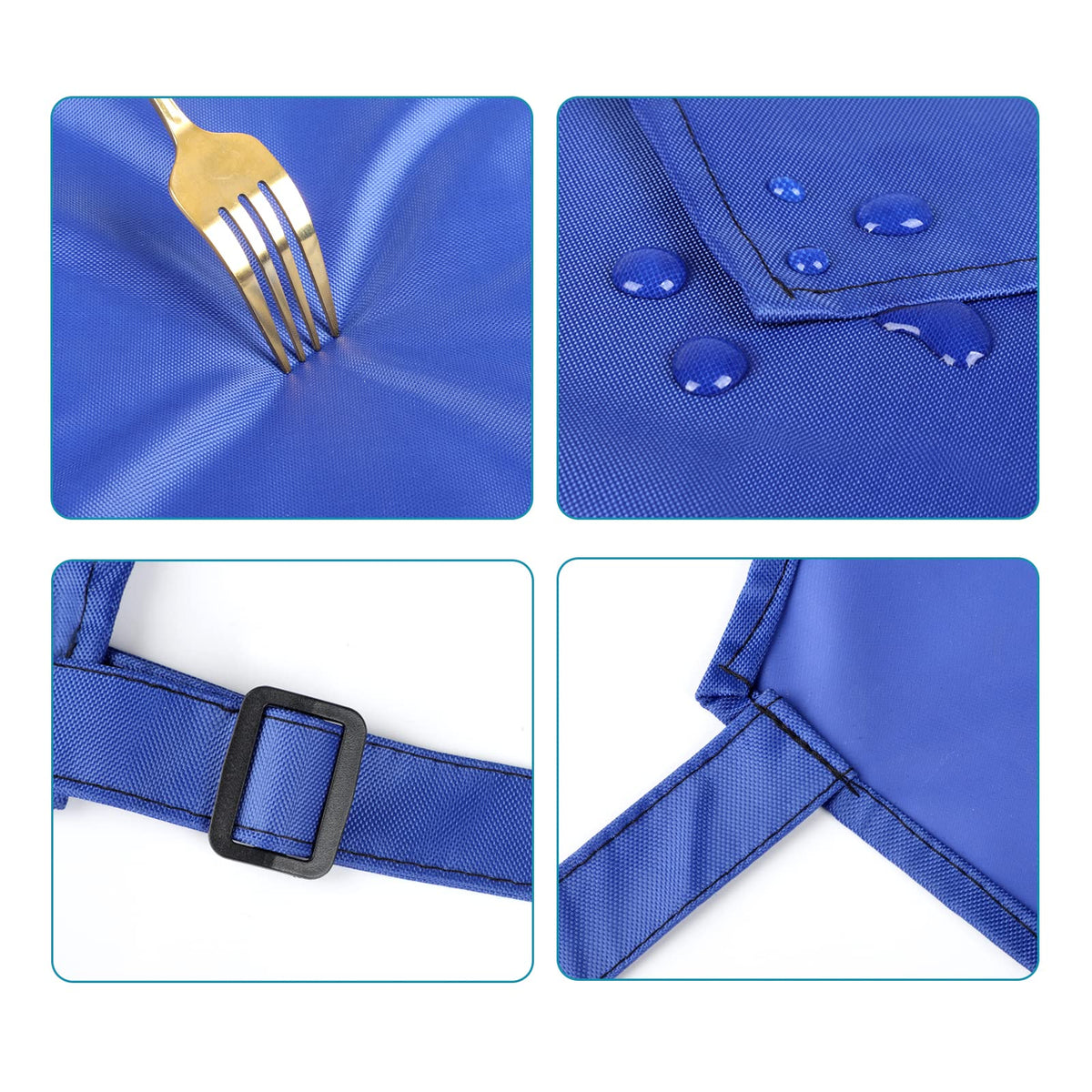 Gotega oil and liquid resistant blue apron keeps clothes clean during messy tasks