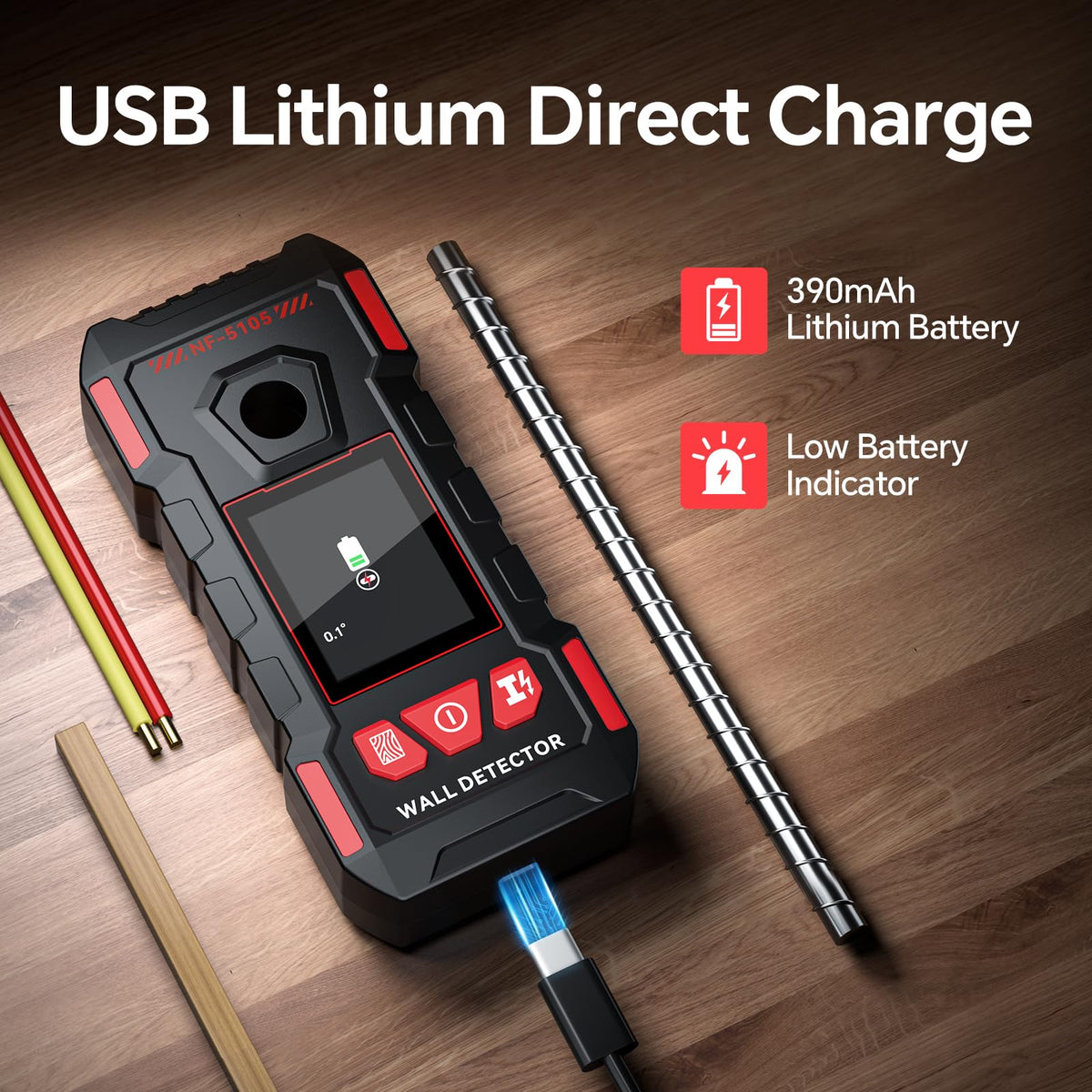Live wire detection helps plan tasks before cutting or drilling.