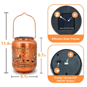 Gotome gold copper rooster decor lantern adds character to patios and paths.