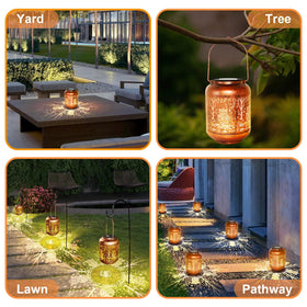 GOTOME night illumination showing warm glow brightening pathways and porches.