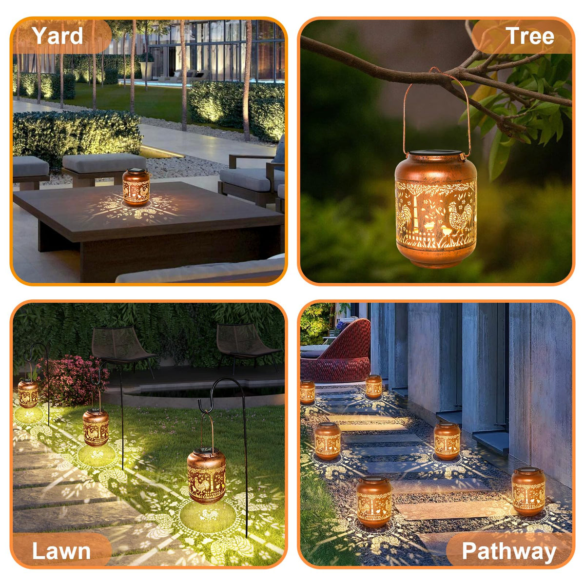 Gotome durable metal lantern provides long-lasting outdoor decor with vintage vibes.