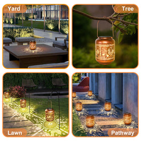 Gotome durable metal lantern provides long-lasting outdoor decor with vintage vibes.