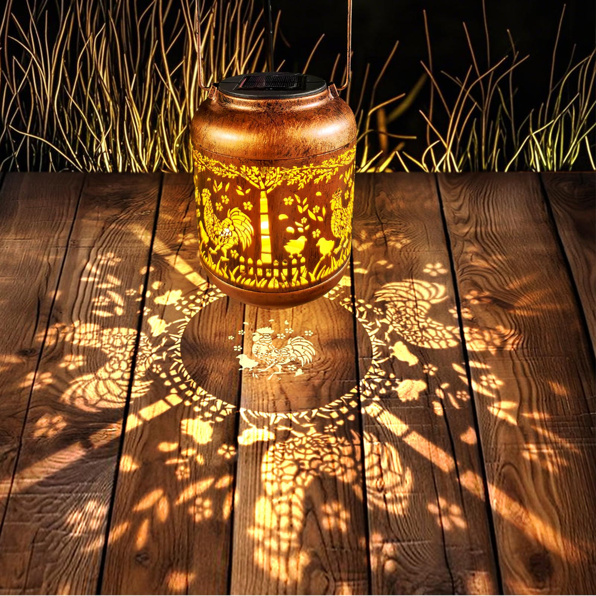 Gotome waterproof solar lantern IP65 withstands rain and snow for year-round use.