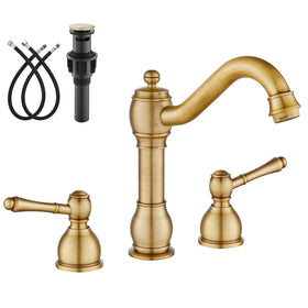gotonovo antique brass faucet angle view showcasing timeless design for bathroom elegance.