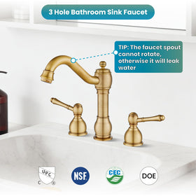 gotonovo antique brass faucet close-up hardware emphasizes durable, corrosion-resistant construction.