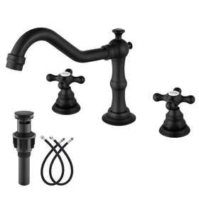 gotonovo bathroom faucet 8-inch widespread matte black body for durable daily use.