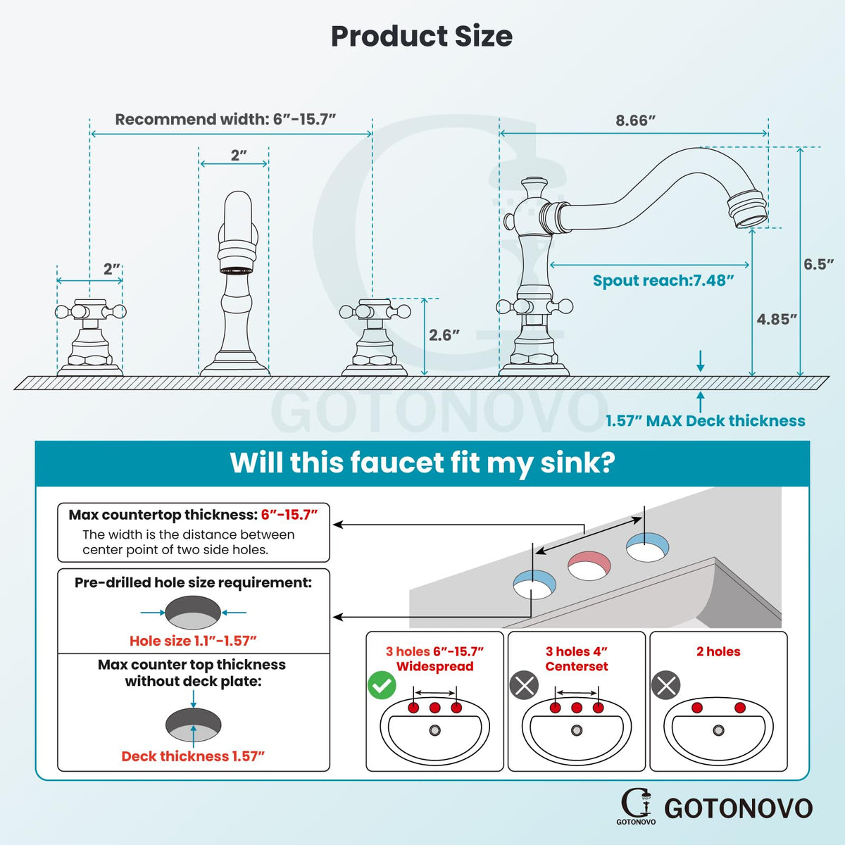 gotonovo faucet installation kit enables easy DIY setup in minutes.