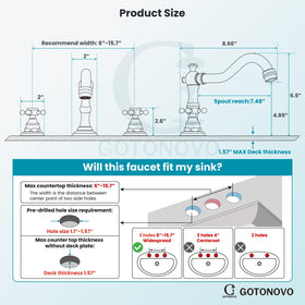 gotonovo faucet installation kit enables easy DIY setup in minutes.