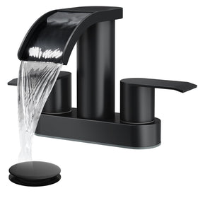 gotonovo waterfall spout faucet in matte black delivers contemporary style and splash-free operation