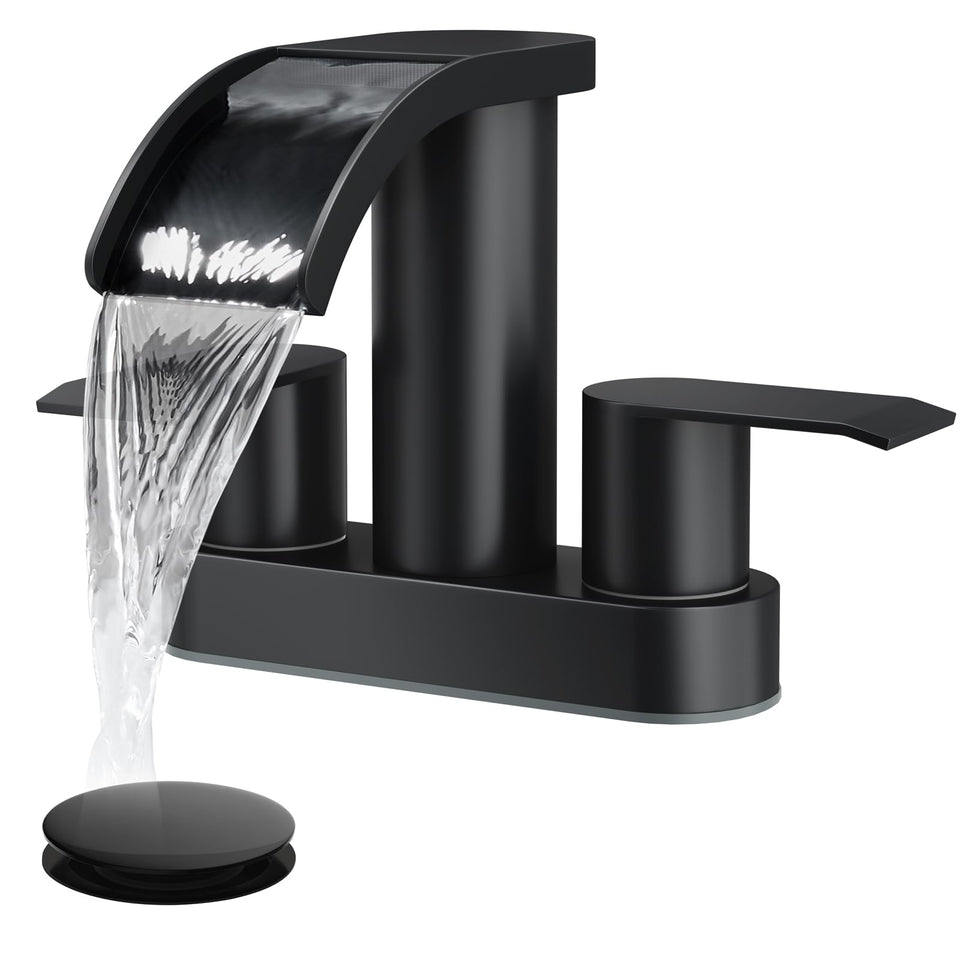 gotonovo waterfall spout faucet in matte black delivers contemporary style and splash-free operation