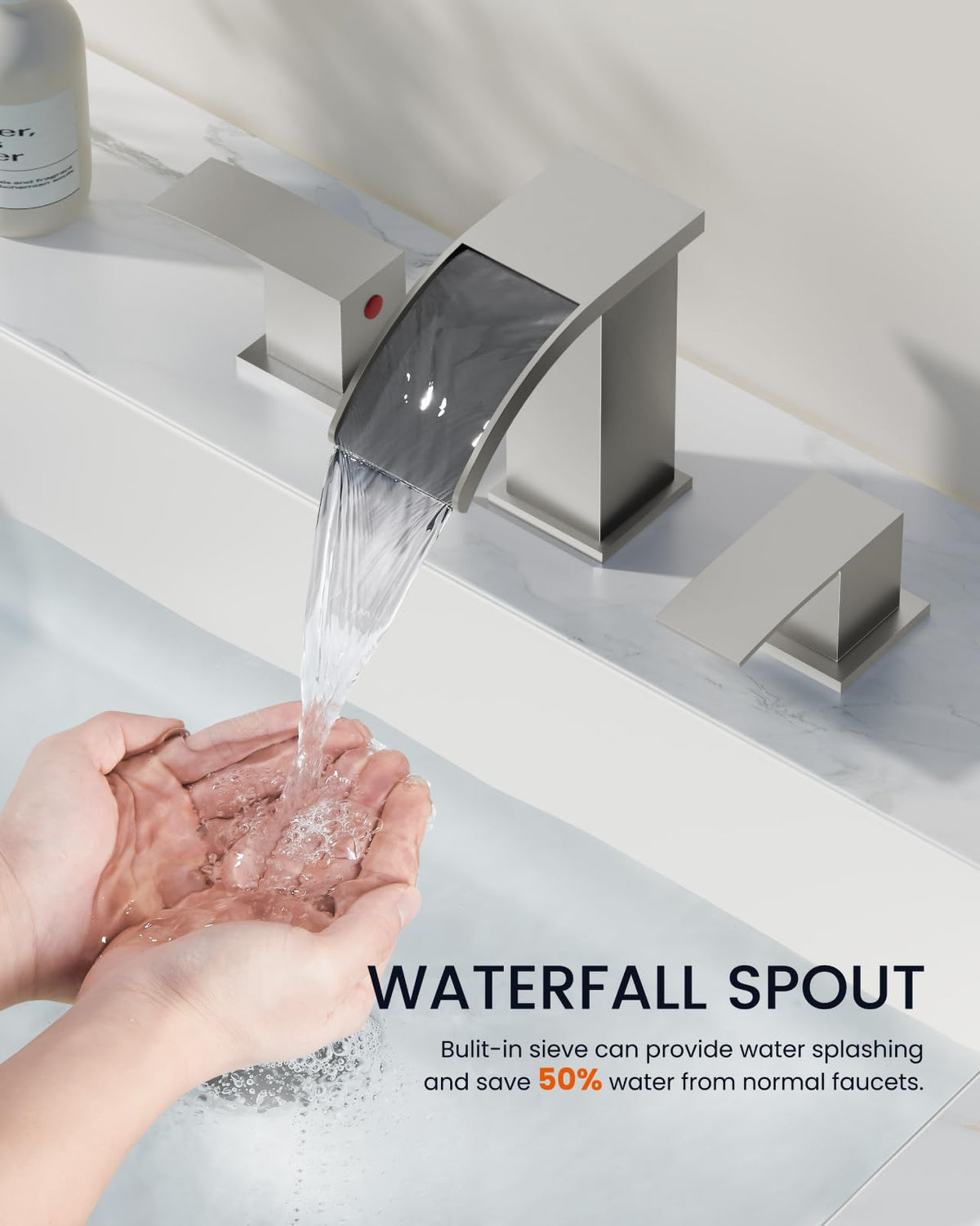 Gotonovo brushed nickel finish complements contemporary bathrooms and resists fingerprints.