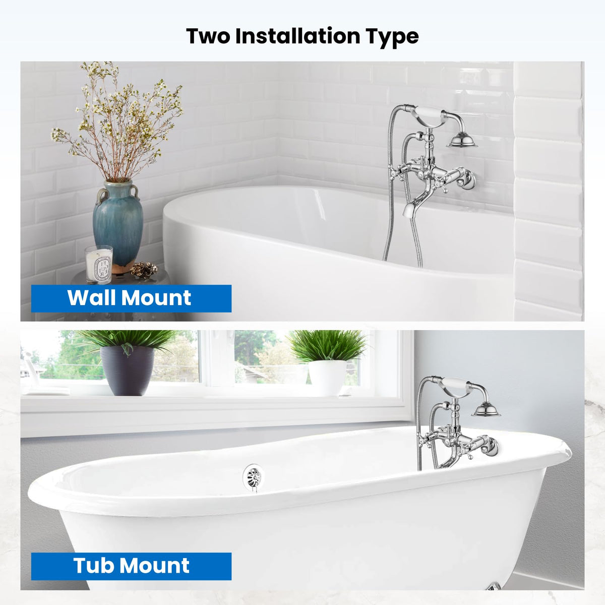 gotonovo clawfoot tub faucet 360-rotation for flexible water flow
