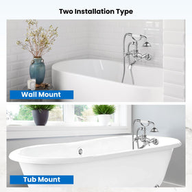 gotonovo clawfoot tub faucet 360-rotation for flexible water flow