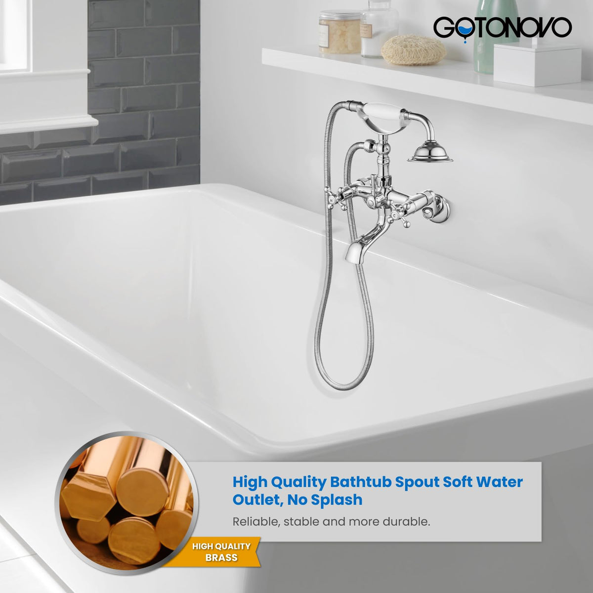 gotonovo clawfoot tub faucet handheld-shower for rinsing and cleaning