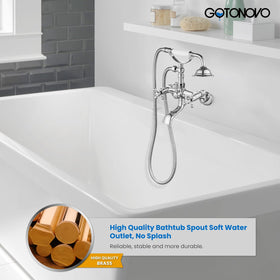 gotonovo clawfoot tub faucet handheld-shower for rinsing and cleaning