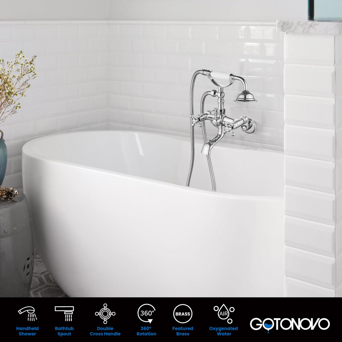 gotonovo clawfoot tub faucet vintage cross handles evoke Victorian style