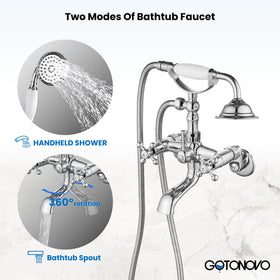 gotonovo clawfoot tub faucet wall-or-tub-mount for versatile installation