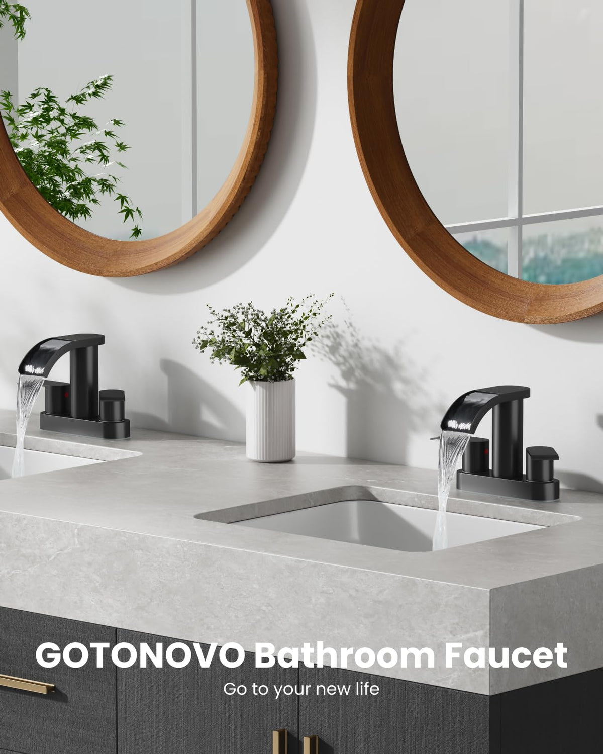 gotonovo deck-mount faucet 4-inch centerset for easy installation on standard sinks