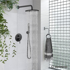 Gotonovo diverter knob switches between rainfall and handheld spray.