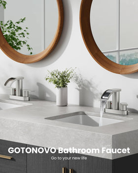 gotonovo brushed nickel finish faucet adds contemporary style