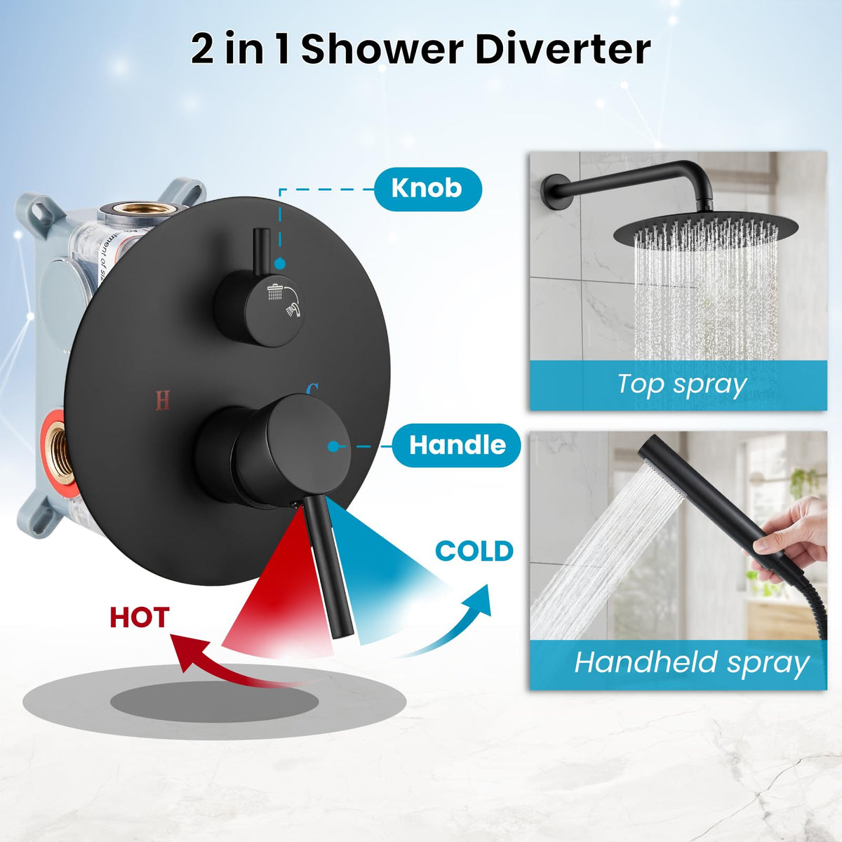 Gotonovo cylindrical handheld spray offers flexible cleansing and targeted rinsing.