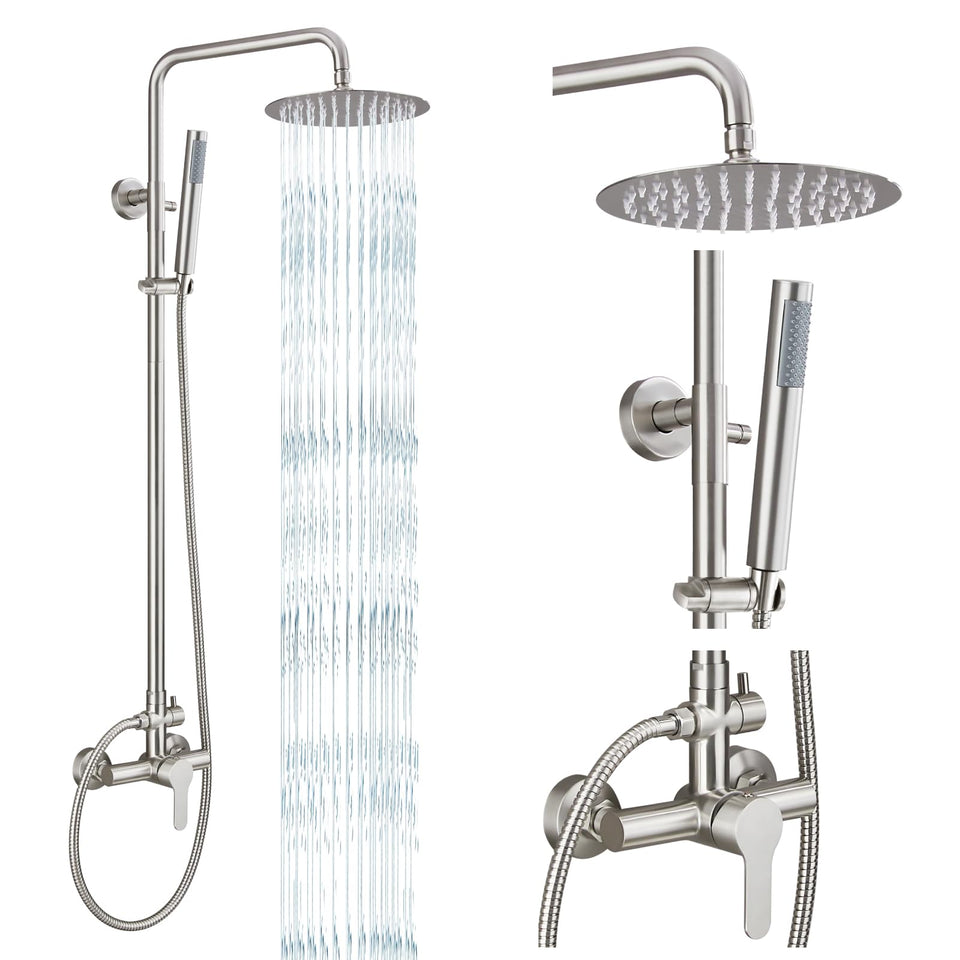 Gotonovo outdoor shower with 8inch rainhead for quick post-swim rinses