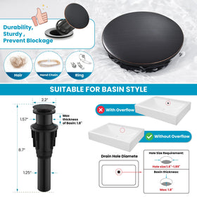 Gotonovo pop-up drain included for quick, tool-free installation.