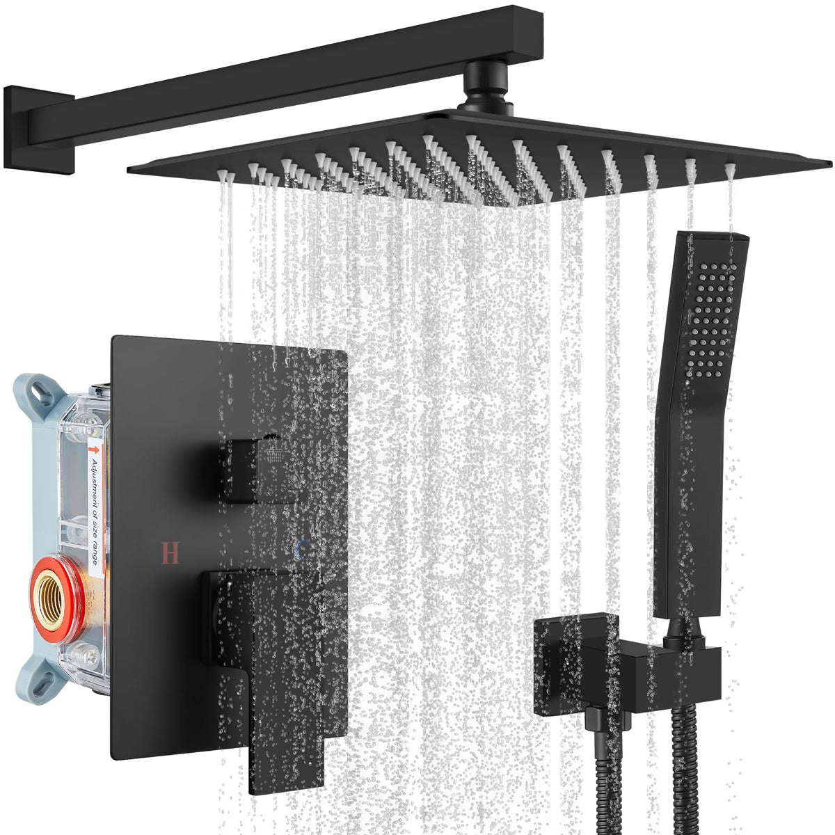 gotonovo rainfall shower head 10-inch matte black delivers wide, soothing coverage