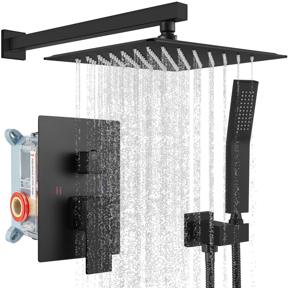 gotonovo rainfall shower head 10-inch matte black delivers wide, soothing coverage