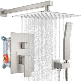 Gotonovo 12-inch rainfall shower head delivers wide coverage for a relaxing shower