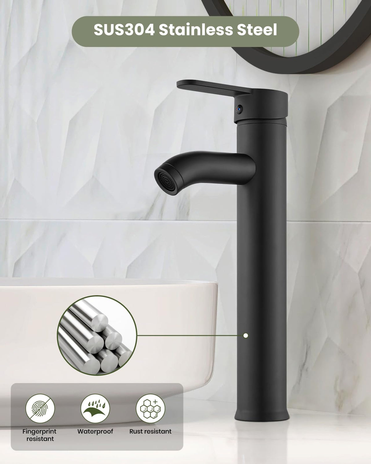 gotonovo single-handle design faucet offers ergonomic control for precise temperature and flow.