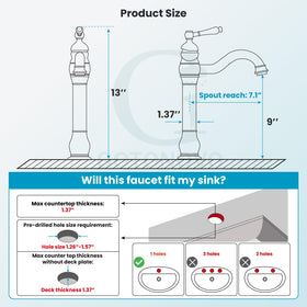 Gotonovo single-handle faucet provides easy temperature and flow control.